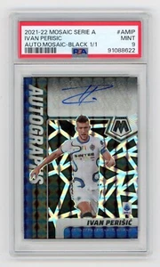 2021 Mosaic Serie A Ivan Perisic #AMIP Black Mosaic 1/1 Auto PSA 9 - Picture 1 of 2