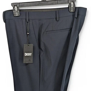 DKNY Men’s Modern-Fit Suit Dress Pants Stretch Navy Blue Solid 38x34 - Picture 1 of 6