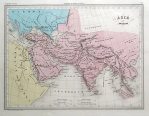 ANCIENT ASIA, Original Malte Brun, hand coloured antique map c1850 - Picture 1 of 3