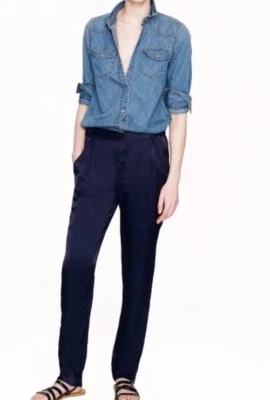 Macacão novo com etiquetas Juan Carlos Obando® para J.Crew Lourdes tamanho 8 B0869 azul escuro - Imagem 1 de 4