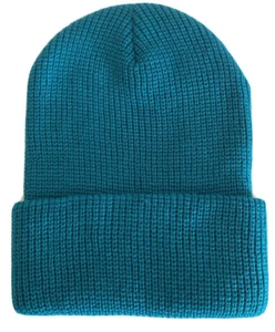 Nayt Men's 12 Inch Long Knit Watch Cap Beanie Turquoise Teal Blue - Picture 1 of 1