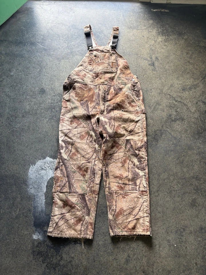 VTG Y2K Carhartt Realtree Overalls R50 CAP Doubleknee Camouflage Mens 44x32 USA - Image 1 of 4
