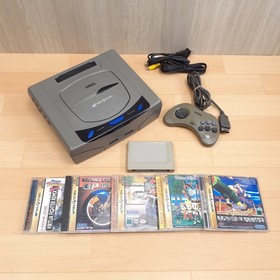 Sega Saturn console Japan Gray bundle with 5 games, memory & 1 controller tested