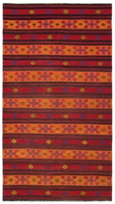 Vintage Hand Woven Traditional Kilim Rug 5'10" x 10'9" Oriental Wool Carpet - Image 1 of 4