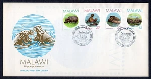 FAUNA ANIMALS WILDLIFE HIPPOPOTAMUS 1987 MALAWI FDC - Picture 1 of 1
