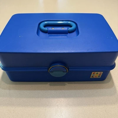 复古 Caboodles 化妆携带存储盒珠宝收纳盒带镜子 20 世纪 80 年代 — 第 1/4 张图片