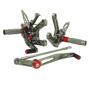 Grey Adjustable Rearset Footrests Shifter Foot Pegs For YAMAHA YZF R6 2006-2016 - Picture 1 of 9