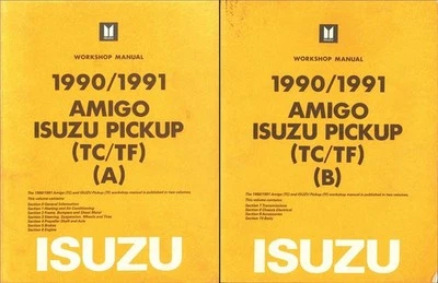 1990-1991 Isuzu Amigo Y Camioneta Tienda Manual Juego Original Reparar Servicio - Imagen 1 de 2