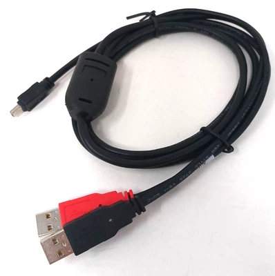 C2G 6FT USB 2.0 (2) A Male Mini-B Male Y-CBL cable Black NEW - Image 1 of 4
