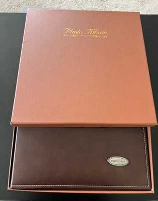 Álbum de fotos de cuero PU de lujo con caja de regalo | Boda, familia, idea de regalo Foto 1 de 4