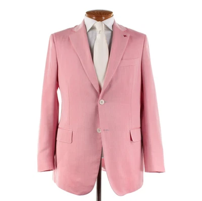 Isaia NWD хлопок / шелк смесь спортивное пальто размер 52R (42R США) в красный и белый - Изображение 1 из 4