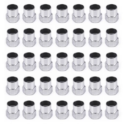 100Pcs Chrome Plated Car Truck Auto Wheels Tire Valve Stem-Cap Lid Air Dust Cove - Image 1 of 4