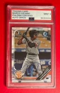 2019 Bowman Chrome Prospects Marco Luciano #BCP-82 PSA 9 Signed Autograph Rookie - Picture 1 of 2