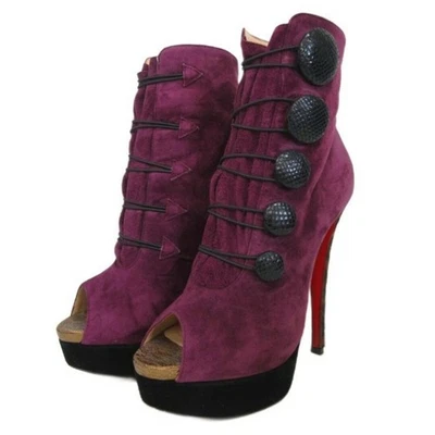 Christian Louboutin 女士 BOOTON 150 短靴 高跟鞋 麂皮绒 二手 ca8 — 第 1/4 张图片