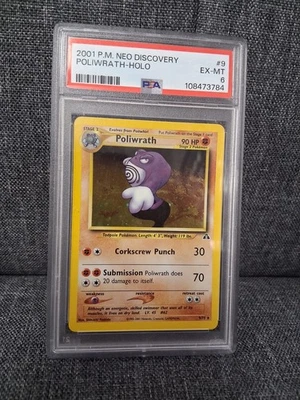 Poliwrath 2001 Pokemon P.M. Neo Discovery 9 Holo 9/75 PSA 6 - Image 1 of 2