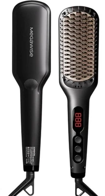 Hair Straightener Brush Comb Hot Nano MCH Wide Heated 3D Teeth Anti Scald Design - Image 1 of 4