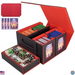 AFIING Commander Deck Box - für 400+ Double-Sleeved Karten, 4 Deckhüllen, Würfel - Bild 1 von 6