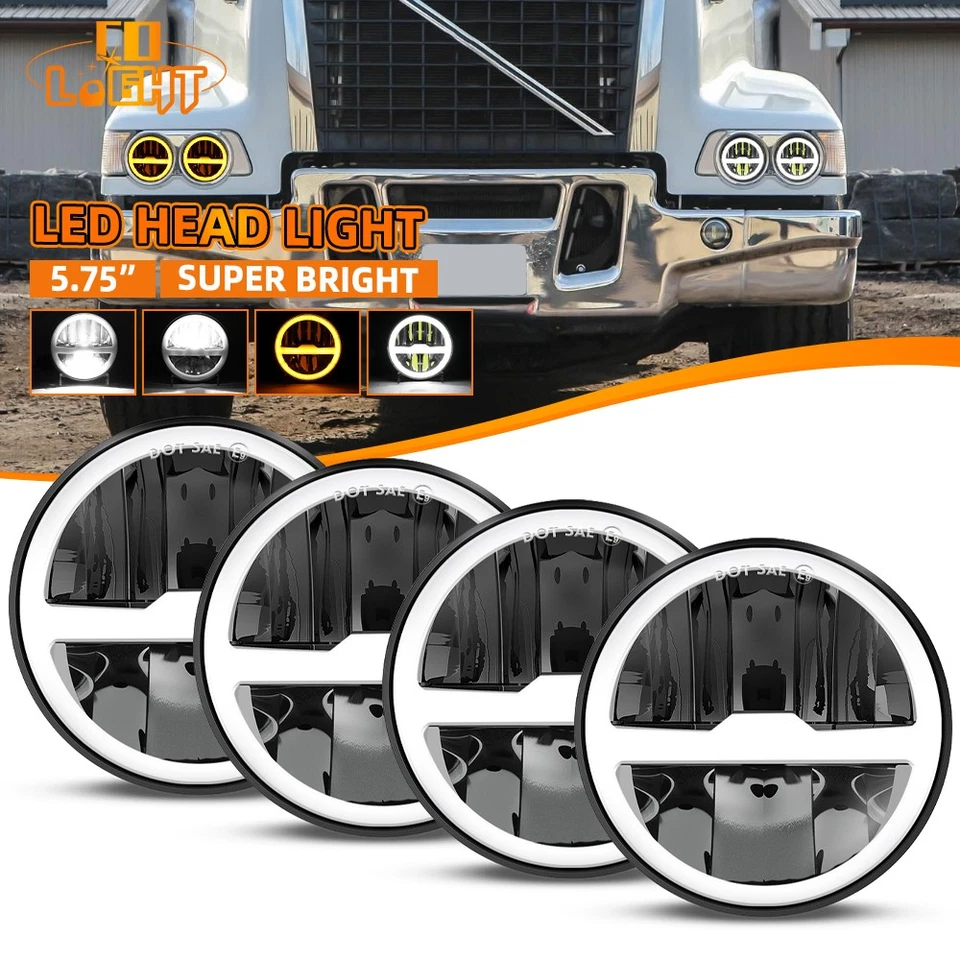 Kit de faros proyectores LED para Volvo VHD 2001-2019 4x 5-3/4" 5,75 pulgadas Foto 1 de 4