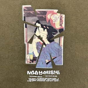 Maharishi 100% Organic Cotton Shattered Woodblock Geisha Print T-Shirt Fits M - Picture 1 of 8