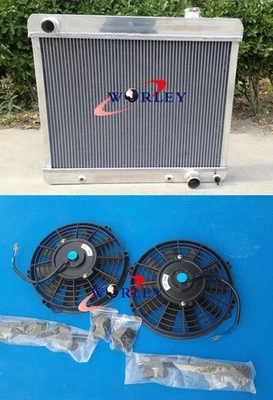 Radiador y ventiladores de aluminio para camioneta Chevy GMC C10 C20 C30 K10 K20 1963-1966 Foto 1 de 4