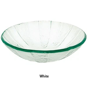 Decolav 17" White Pinwheel Artistic Non-Tempered Glass Vanity Vessel Sink Bowl - Picture 1 of 5