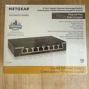 New Netgear 8 Port Gigabit Ethernet Unmanaged Switch GS308-300PAS Unclaimed NIB - Picture 1 of 6