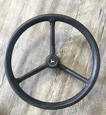 VTG 14" BLACK John Deere 210 212 214 216 300 316 317 318 - steering wheel & cap - Image 1 of 4