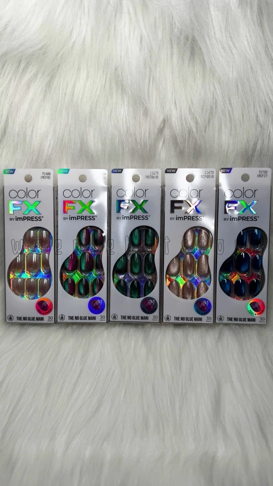 Color FX imPRESS Lot of 5 Press On Nails IMCF06YO IMCF02 IMCF31 IMCF05Y0 IMCF37 - Image 1 of 4