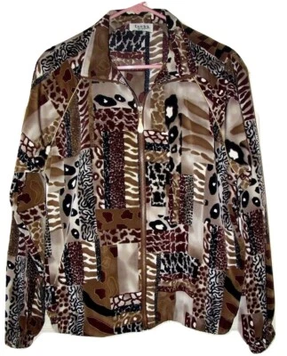 Teddi- Womens Jacket Size Medium Brown Black Animal Print Excellent Condition - Image 1 of 4