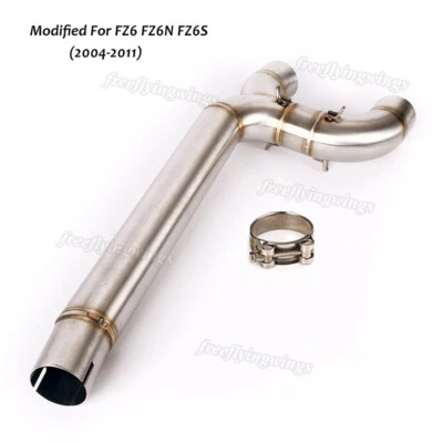 Tubo de conexión de motocicleta tubo de escape de enlace medio 51 mm para Yamaha FZ6 FZ6N FZ6S Foto 1 de 4