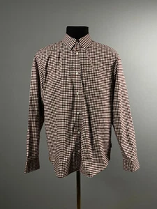 Carhartt Mens Red Burgundy White Check Long Sleeve Button Down Shirt Size M - Picture 1 of 10