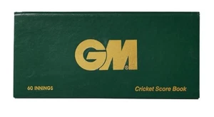 GM Cricket Scorebook zielony ze złotym logo GM 60 inningów Darmowa przesyłka - Zdjęcie 1 z 2