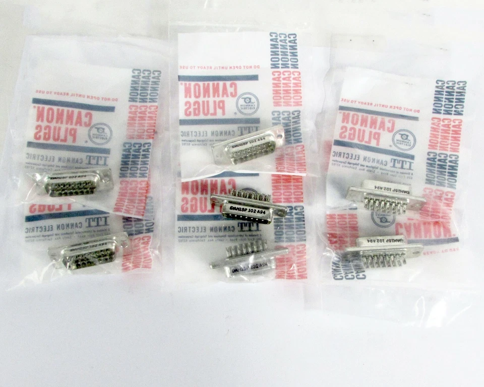 Lot of (7) ITT Cannon DAH15P102A94 Hermetic D-Sub Connector 15 Pin - Image 1 of 4