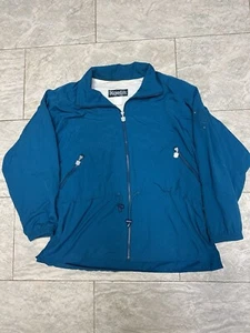 Kaelin Women Blue Jacket Windbreaker Size Large Zipped Pockets Flaws Imaged - Picture 1 of 9