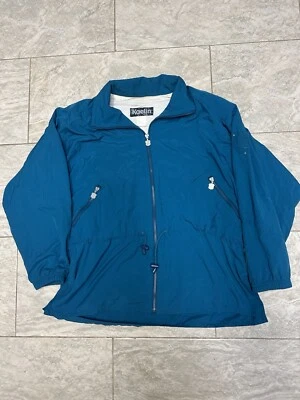 Kaelin Women Blue Jacket Windbreaker Size Large Zipped Pockets Flaws Imaged - Image 1 of 4
