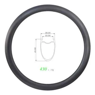 650B 公路砾石自行车夹具无内胎碳纤维轮辋 21H 24H 28H 32H 36H — 第 1/4 张图片