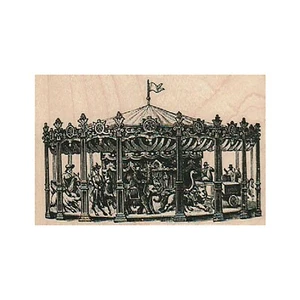 Montierter Gummistempel, Viktorianisches Karussell, Karussell, Zirkus, Karneval, Jahrmarkt - Bild 1 von 1