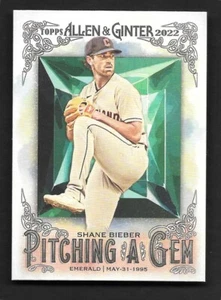 2022 Topps Allen & Ginter SHANE BIEBER Pitching A Gem - INDIANS - #PAG-15 - Picture 1 of 1