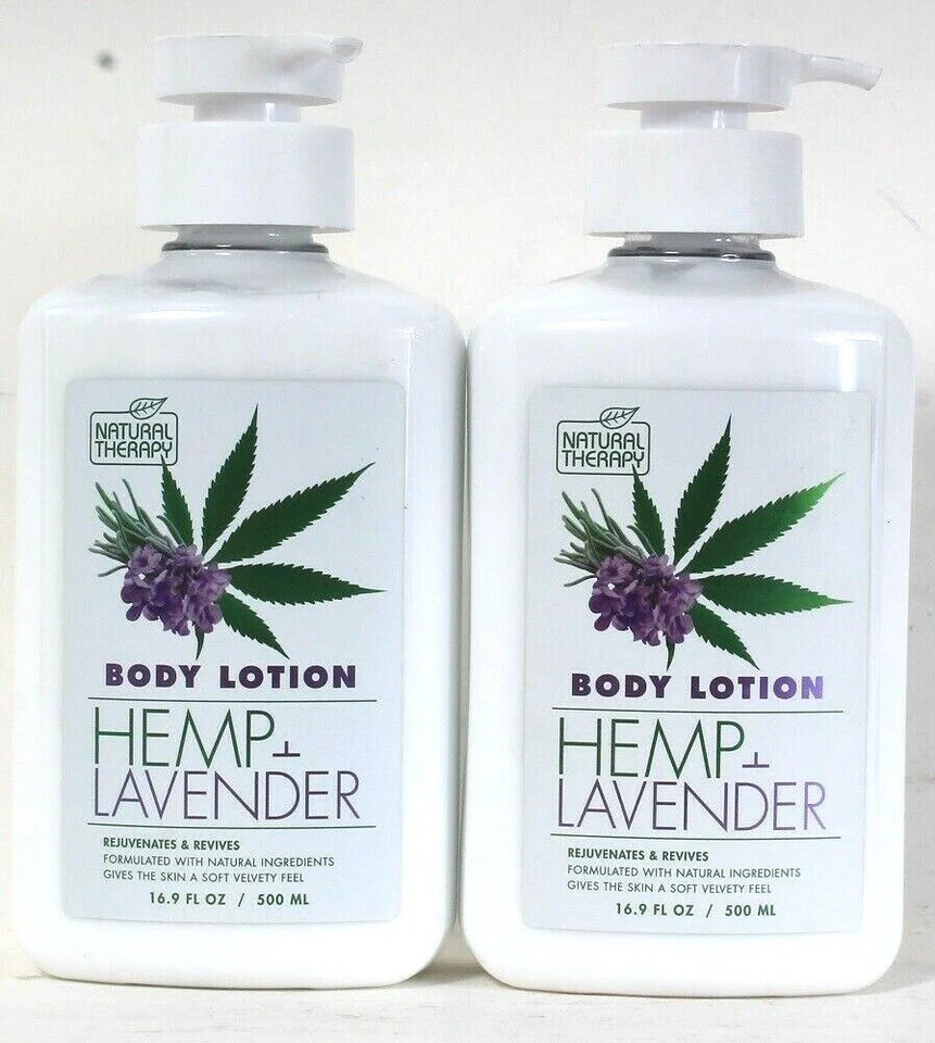 2 Bottles Natural Therapy 16.9 Oz Hemp & Lavender Rejuvenate Revive Body Lotion - Image 1 of 1