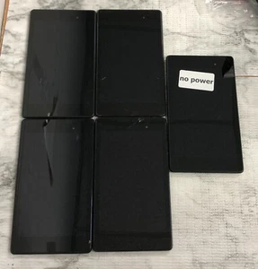 -Lot of 5 Google Nexus 7 2nd Gen K008 WiFi Android Tablet Black 16GB 5Mp 7inch - Picture 1 of 6