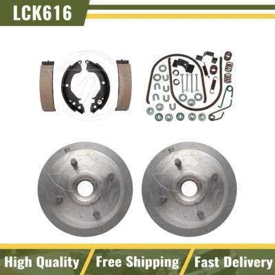 Rear Brake Drums & Brake Shoes Hardware Spring Kit Fits 1986 1987 Hyundai Excel - Image 1 of 4