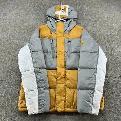 Chaqueta Under Armour Para Hombre XL Amarilla Gris Puffer Con Capucha Aislada Nylon Logo Foto 1 de 4