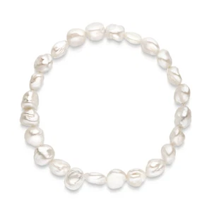 MATERIA Perlenarmband Damen echte Süßwasserzuchtperlen 19cm elastisch - Foto 1 di 3