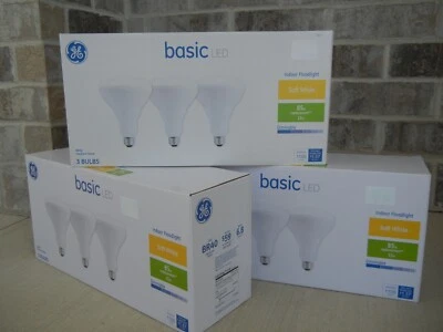 GE LED 85W Indoor Floodlight Soft White Dimmable LED BR40 9 Bulbs 3-3pks NEW! - Image 1 of 4