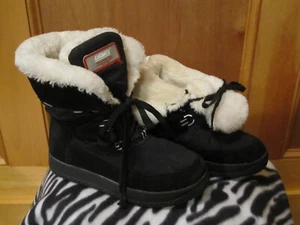 Womens KHOMBU Florence Faux Fur Lined Waterproof Snow Boots W564-02 BLACK 8.5M - Picture 1 of 12