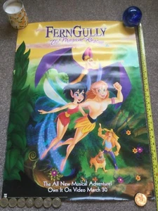 ⭐️ ORIGINAL VIDEO SHOP FILM POSTER FERN GULLY THE MAGICAL RESCUE 27” 20” CBS FOX - Picture 1 of 5