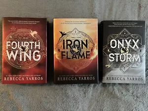 Holiday Edition Fourth Wing + Iron Flame + Onyx Storm By Rebecca Yarros - Picture 1 of 15