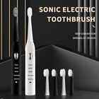 Adult Black White Classic Acoustic Electric Toothbrush USB Charging Waterproof