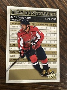 2023-24 UD Upper Deck Series 1 Stat Box Fillers Alex Ovechkin Gold Parallel SP