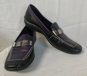 SESTO MEUCCI WOMENS PURPLE & BLACK LEATHER SIZE 8 N Made IN ITALY - Picture 1 of 12